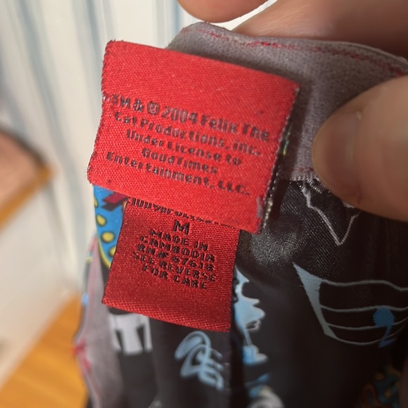 Felix the Cat satin lounge pant PJ or Inseam 28” Waist 14-18”across so 28”-36” - Picture 12 of 12